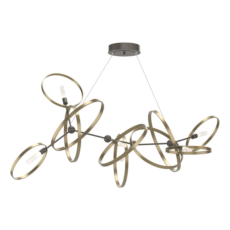 Hubbardton Forge 138920-SKT-STND-07-84 Six Light Pendant, Dark Smoke