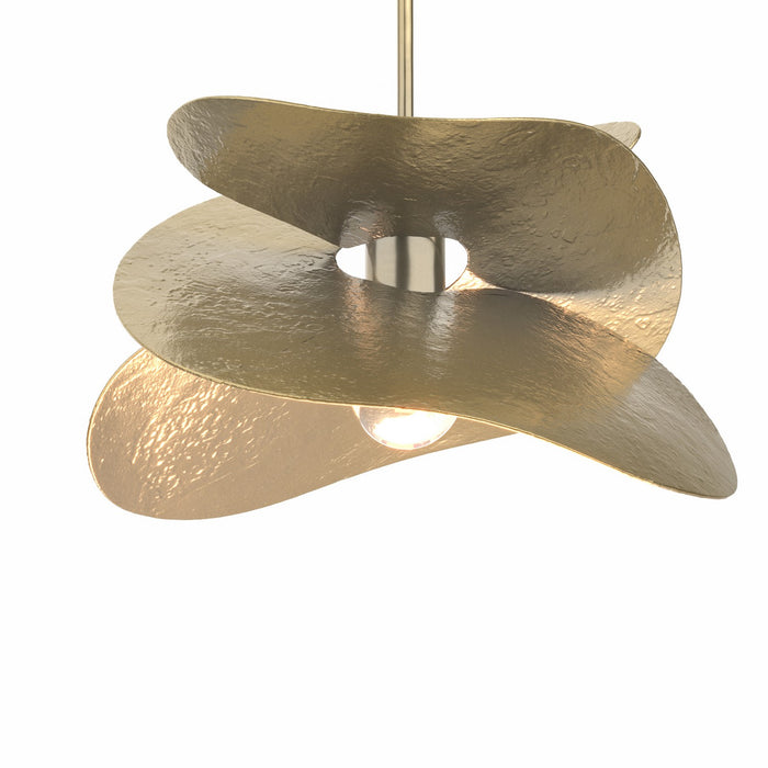 Hubbardton Forge 139450-SKT-MULT-86 One Light Pendant, Modern Brass