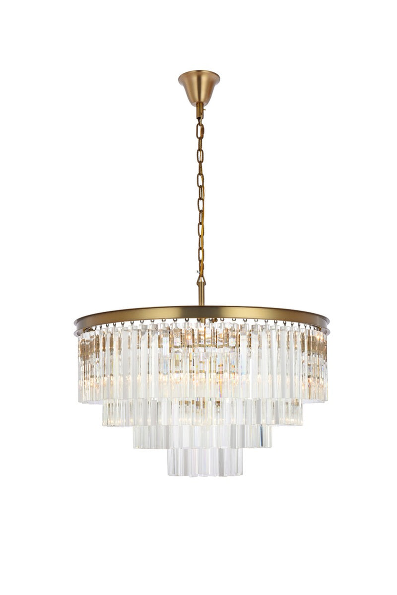 Elegant Lighting 1201D32SG/RC 17 Light Chandelier, satin gold
