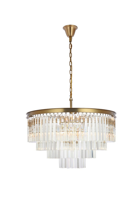 Elegant Lighting 1201D32SG/RC 17 Light Chandelier, satin gold