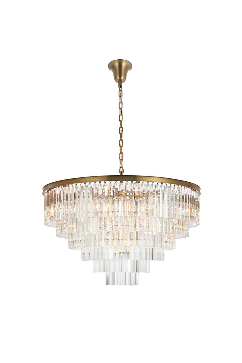 Elegant Lighting 1201D44SG/RC 33 Light Chandelier, satin gold
