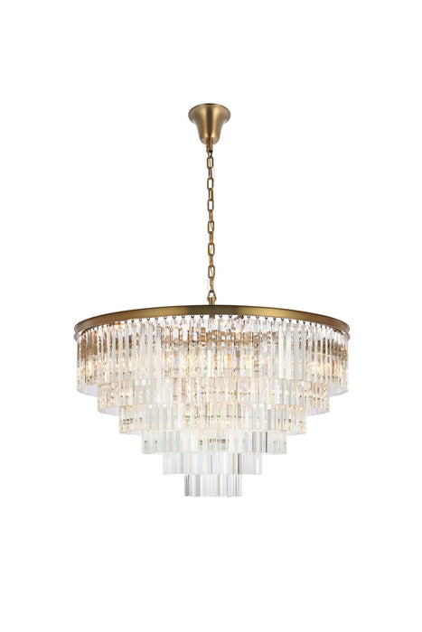Elegant Lighting 1201D44SG/RC 33 Light Chandelier, satin gold