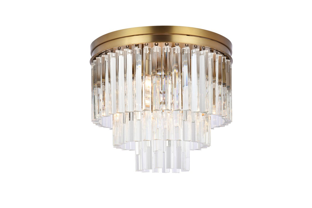 Elegant Lighting 1201F20SG/RC Nine Light Flush Mount, satin gold