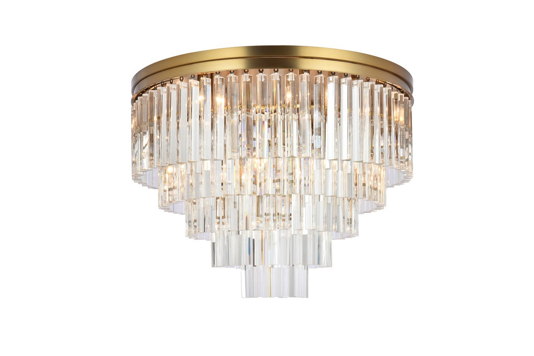 Elegant Lighting 1201F32SG/RC 17 Light Flush Mount, satin gold