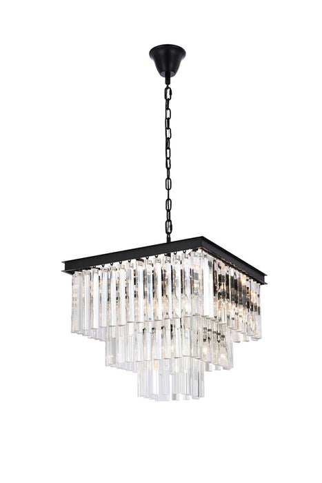 Elegant Lighting 1201S22MB/RC 13 Light Chandelier, Matte black
