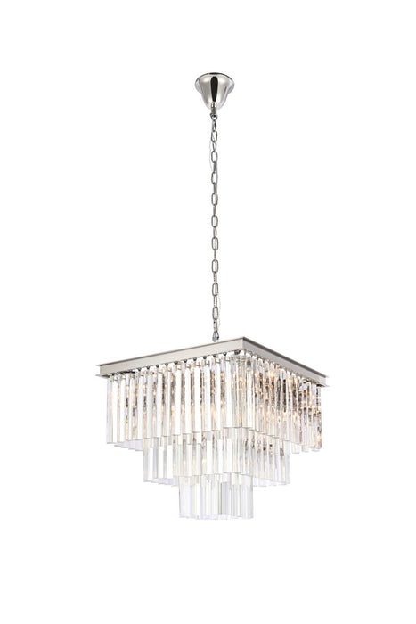 Elegant Lighting 1201S22PN/RC 13 Light Chandelier, polished nickel