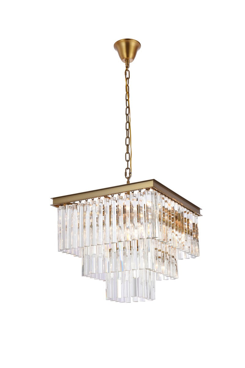 Elegant Lighting 1201S22SG/RC 13 Light Chandelier, satin gold