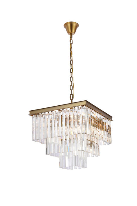 Elegant Lighting 1201S22SG/RC 13 Light Chandelier, satin gold