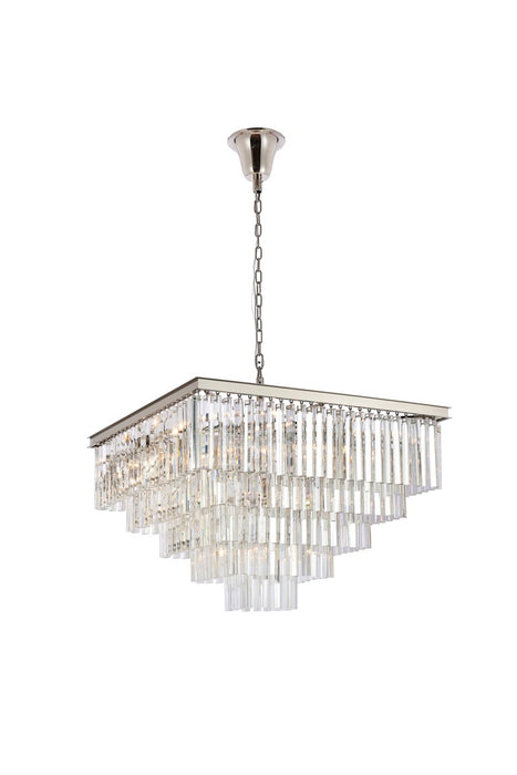 Elegant Lighting 1201S34PN/RC 21 Light Chandelier, polished nickel