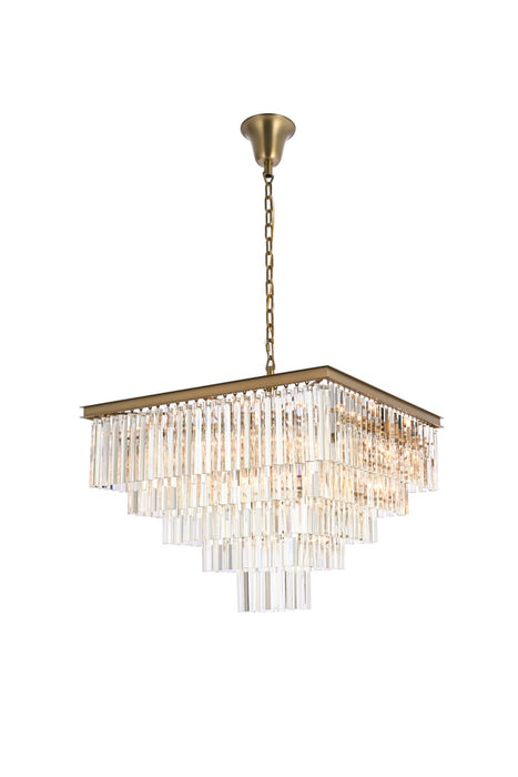 Elegant Lighting 1201S34SG/RC 21 Light Chandelier, satin gold