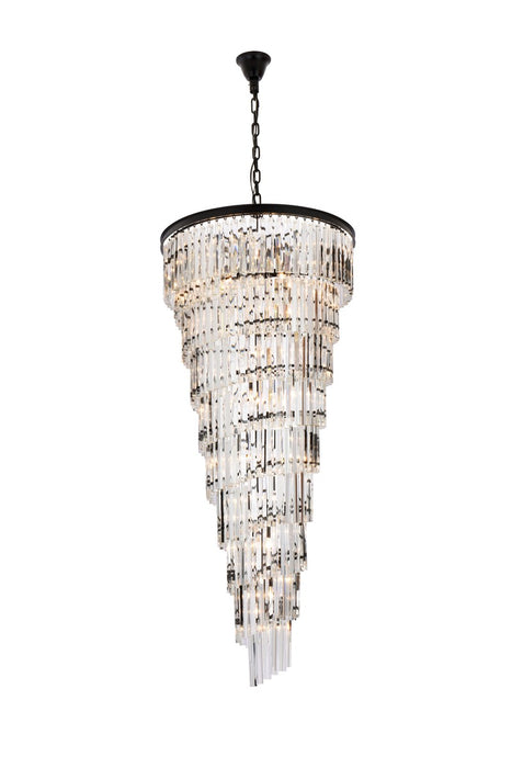 Elegant Lighting 1201SR30MB/RC 35 Light Chandelier, Matte black