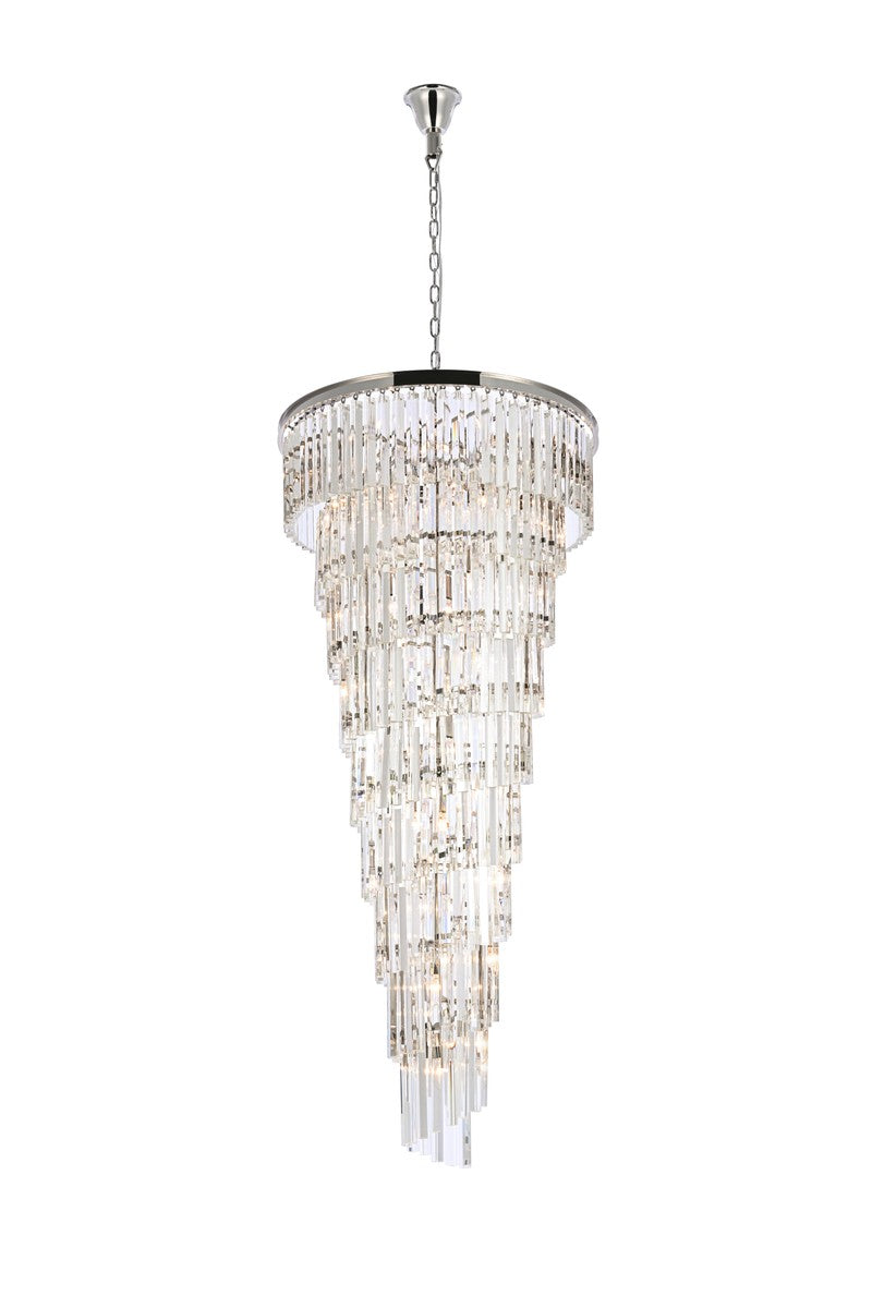 Elegant Lighting 1201SR30PN/RC 35 Light Chandelier, polished nickel