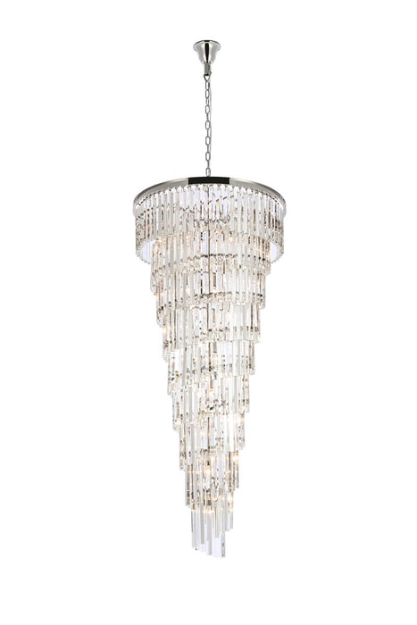 Elegant Lighting 1201SR30PN/RC 35 Light Chandelier, polished nickel