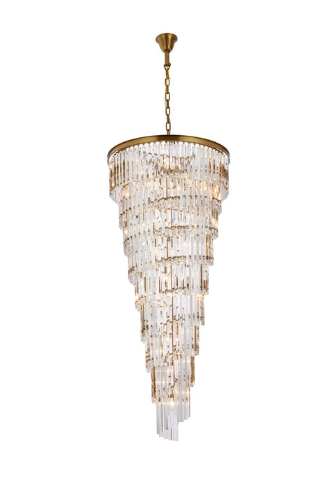 Elegant Lighting 1201SR30SG/RC 35 Light Chandelier, satin gold