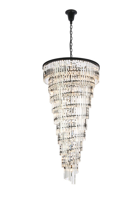 Elegant Lighting 1201SR36MB/RC 42 Light Chandelier, Matte black