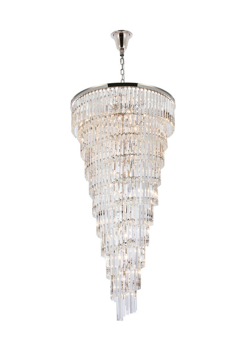 Elegant Lighting 1201SR36PN/RC 42 Light Chandelier, polished nickel
