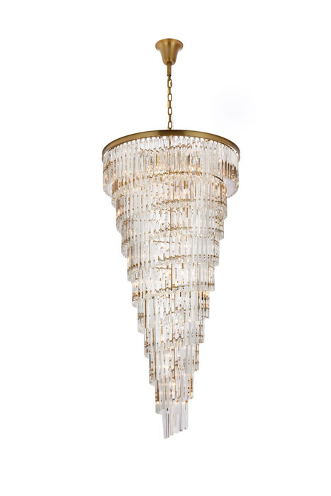 Elegant Lighting 1201SR36SG/RC 42 Light Chandelier, satin gold