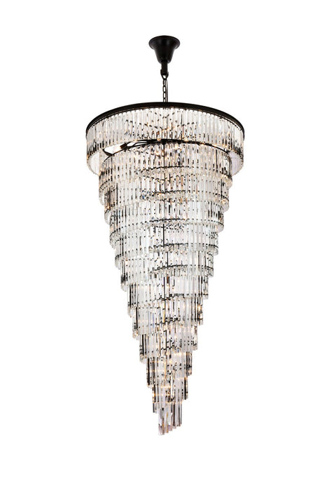 Elegant Lighting 1201SR48MB/RC 58 Light Chandelier, Matte black