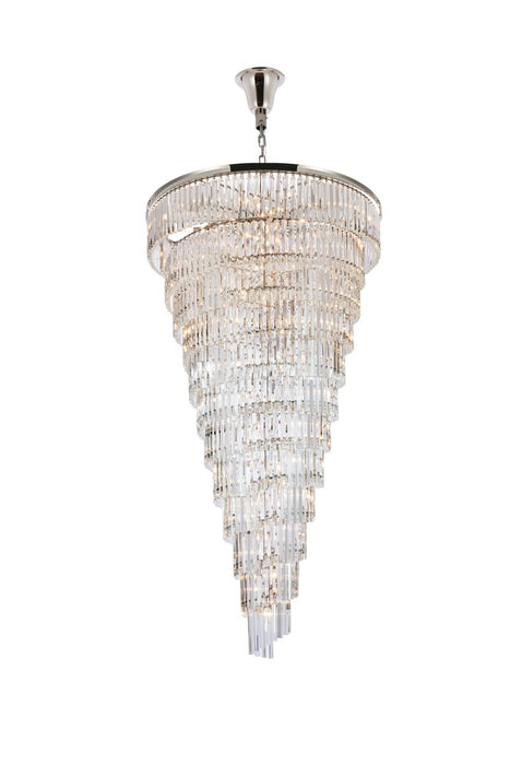 Elegant Lighting 1201SR48PN/RC 58 Light Chandelier, polished nickel