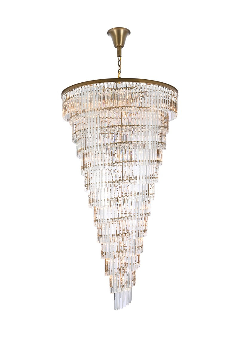 Elegant Lighting 1201SR48SG/RC 58 Light Chandelier, satin gold