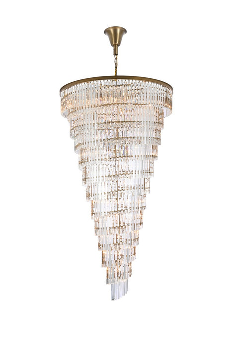 Elegant Lighting 1201SR48SG/RC 58 Light Chandelier, satin gold