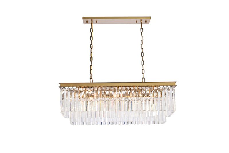 Elegant Lighting 1202D40SG/RC 12 Light Chandelier, satin gold