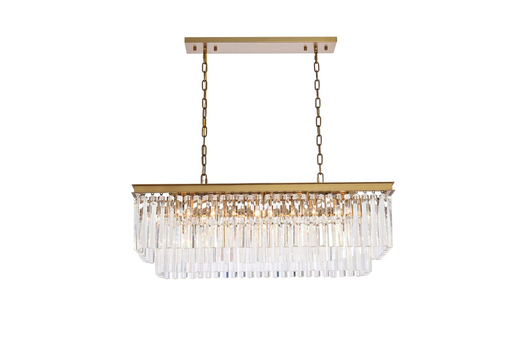 Elegant Lighting 1202D40SG/RC 12 Light Chandelier, satin gold
