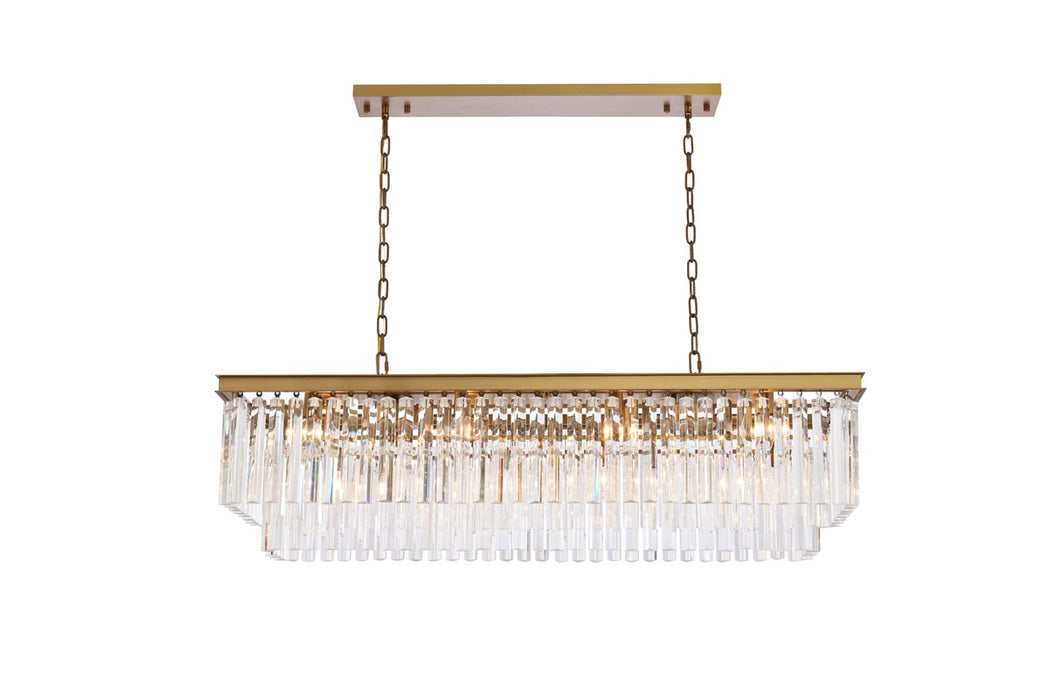 Elegant Lighting 1202D50SG/RC 12 Light Chandelier, satin gold