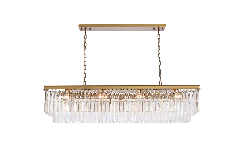 Elegant Lighting 1202D60SG/RC 12 Light Chandelier, satin gold