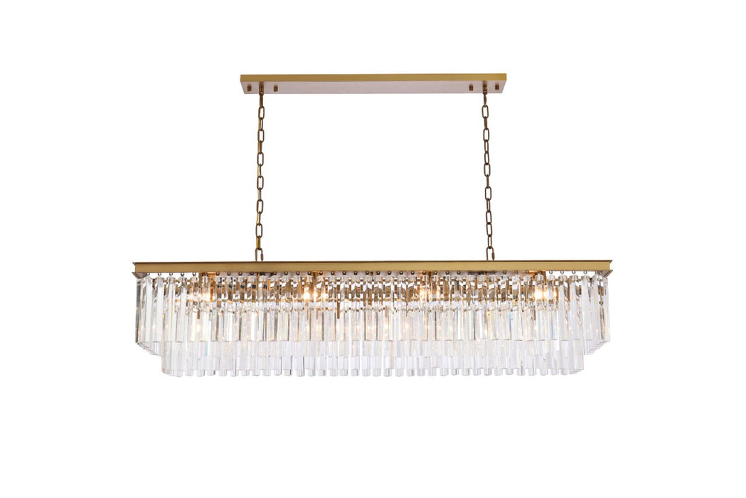 Elegant Lighting 1202D60SG/RC 12 Light Chandelier, satin gold