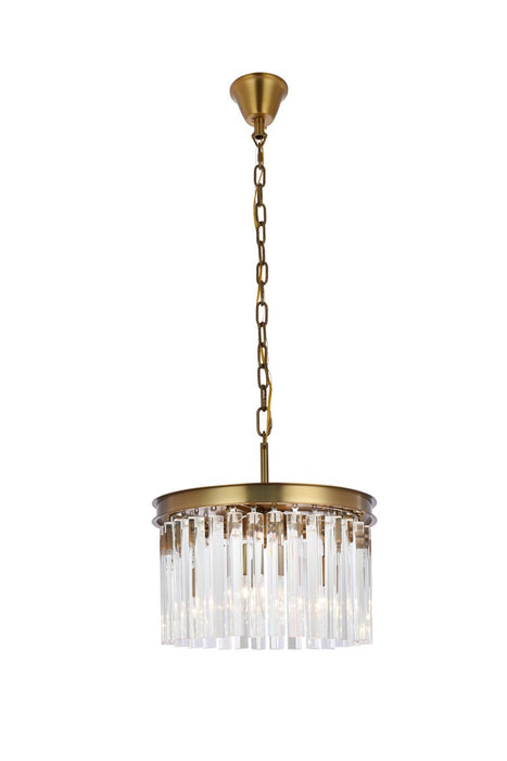 Elegant Lighting 1208D16SG/RC Three Light Pendant, satin gold