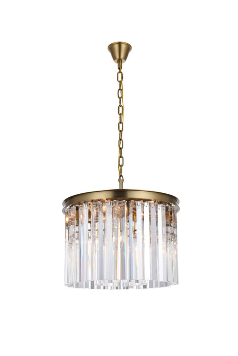 Elegant Lighting 1208D20SG/RC Six Light Chandelier, satin gold