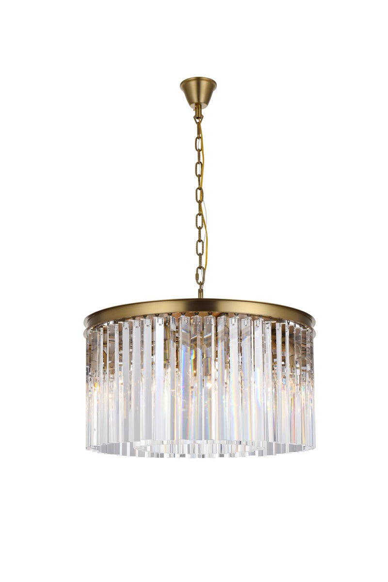 Elegant Lighting 1208D26SG/RC Eight Light Chandelier, satin gold