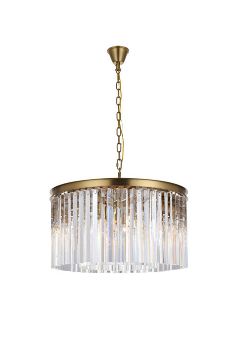 Elegant Lighting 1208D26SG/RC Eight Light Chandelier, satin gold