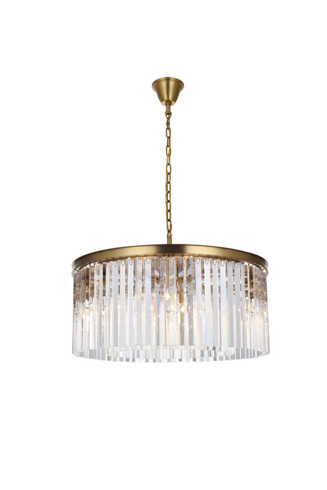 Elegant Lighting 1208D31SG/RC Eight Light Chandelier, satin gold