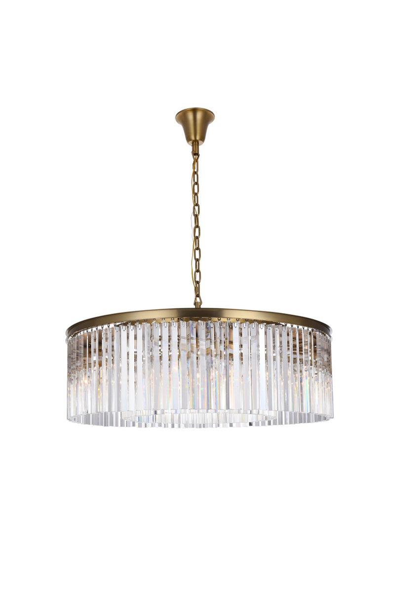 Elegant Lighting 1208G43SG/RC Ten Light Chandelier, satin gold