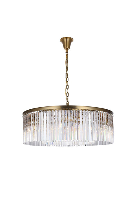 Elegant Lighting 1208G43SG/RC Ten Light Chandelier, satin gold