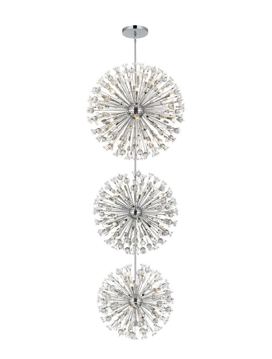 Elegant Lighting 2500G44L3C 74 Light Chandelier, Chrome