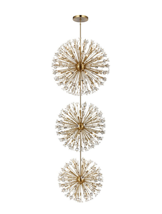 Elegant Lighting 2500G44L3SG 74 Light Chandelier, Satin Gold