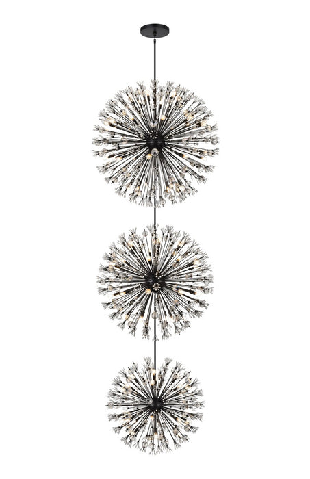 Elegant Lighting 2500G48L3BK 100 Light Chandelier, Black