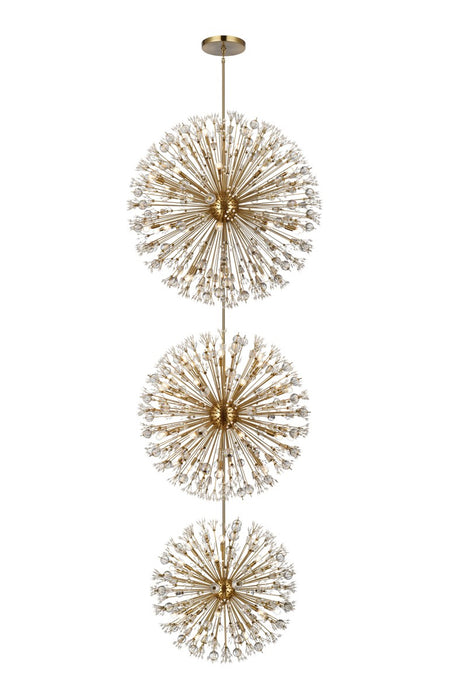 Elegant Lighting 2500G48L3SG 100 Light Chandelier, Satin Gold