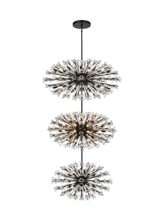 Elegant Lighting 2500G50L3BK 90 Light Chandelier, Black