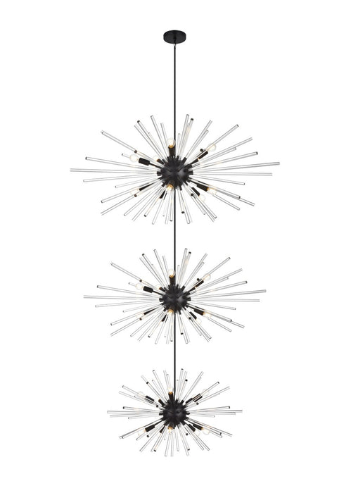 Elegant Lighting 2502G46L3BK 30 Light Chandelier, Black
