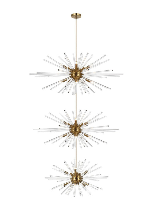 Elegant Lighting 2502G46L3SG 30 Light Chandelier, Satin Gold