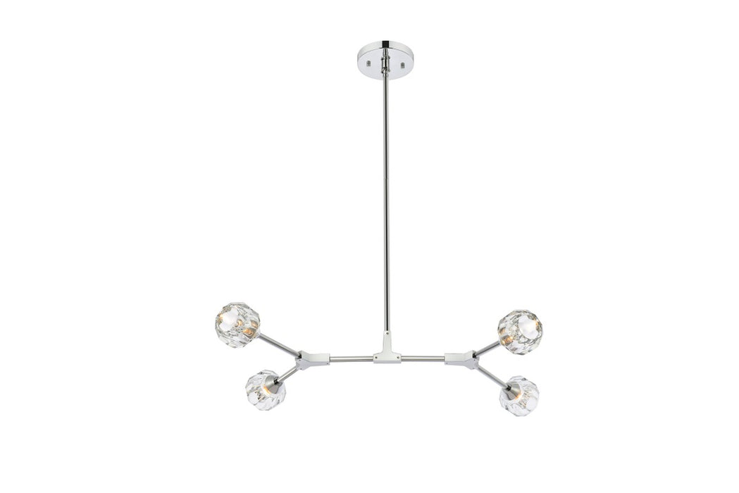 Elegant Lighting 3508D30C Four Light Pendant, Chrome