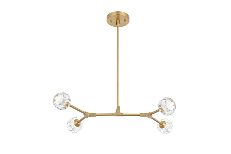 Elegant Lighting 3508D30G Four Light Pendant, Gold