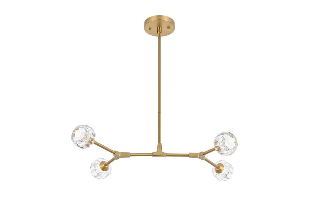 Elegant Lighting 3508D30G Four Light Pendant, Gold