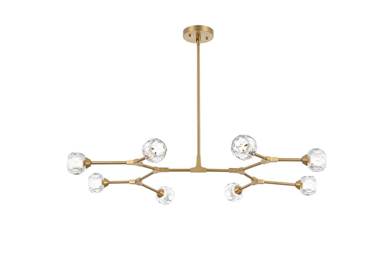 Elegant Lighting 3508D45G Eight Light Pendant, Gold