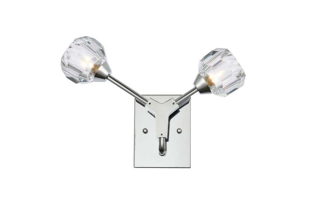 Elegant Lighting 3508W15C Two Light Wall Sconce, Chrome