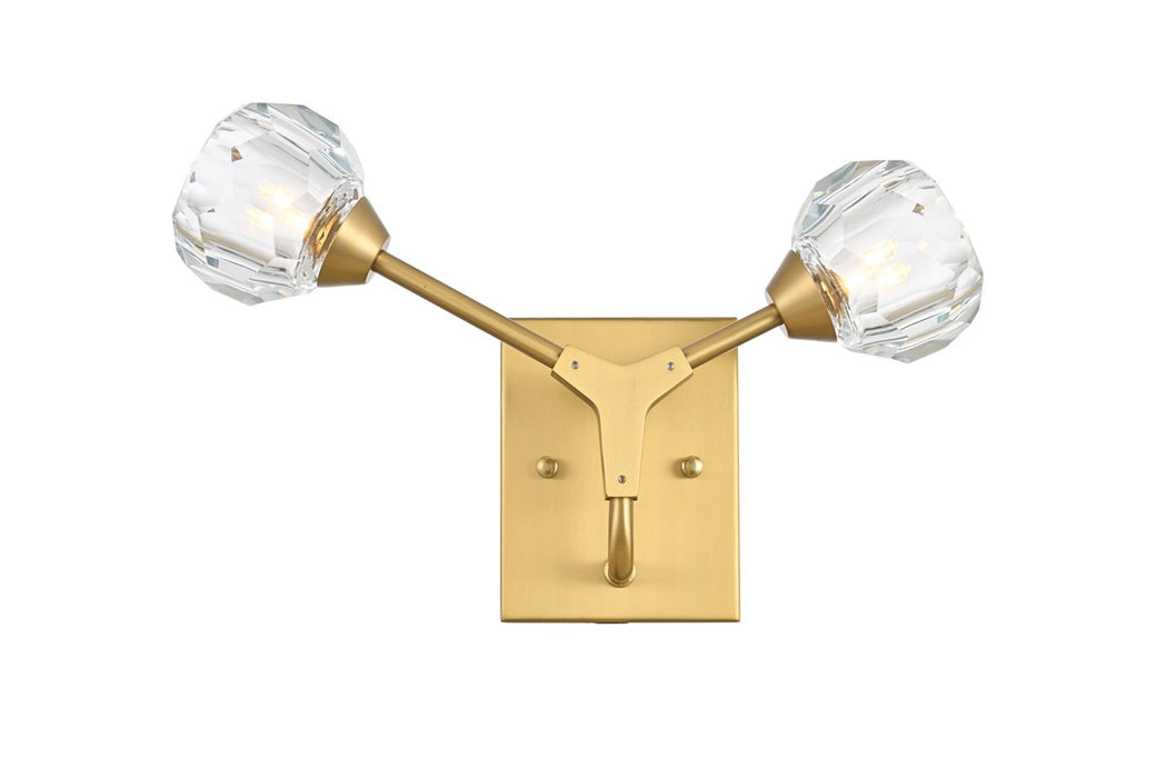 Elegant Lighting 3508W15G Two Light Wall Sconce, Gold